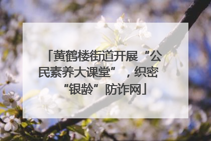 黄鹤楼街道开展“公民素养大课堂”，织密“银龄”防诈网